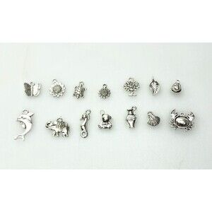 Mixed Silver Tone Charm Lot Animals Nature Jewelry DIY Crafts Bulk